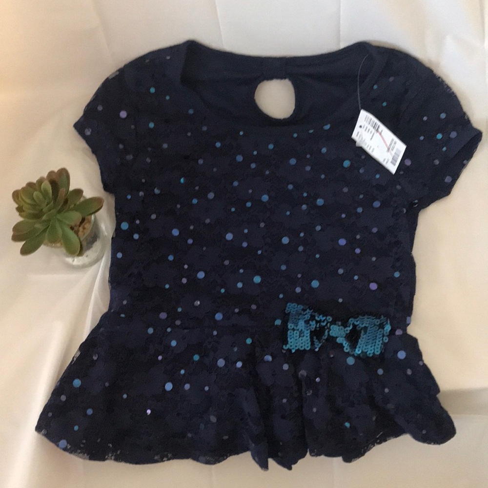 NEW Dark blue Justice shirt with sequins